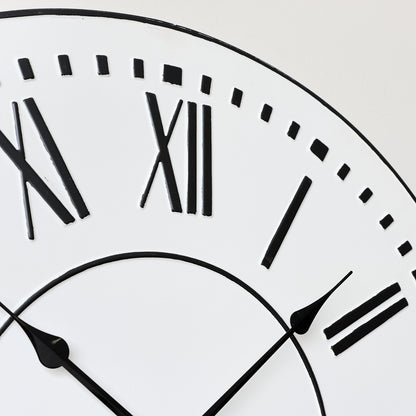 Large Metal Black & White Wall Clock 76cm x 76cm