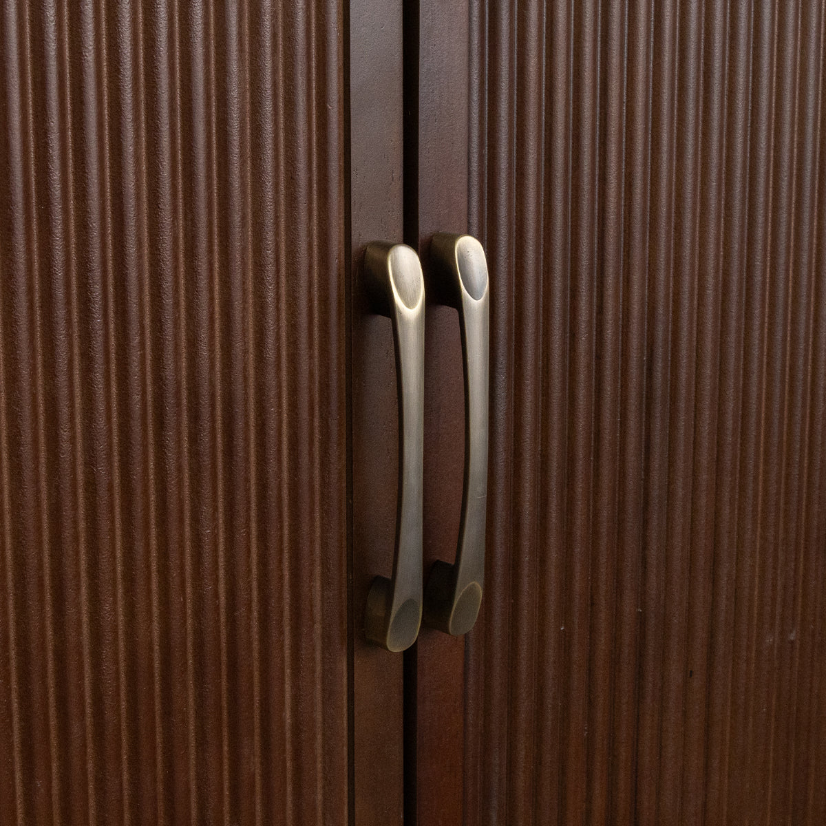 Dark Brown Wooden Reeded Wardrobe - Georgian Range