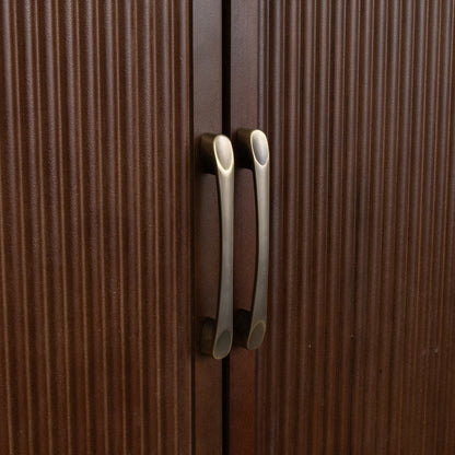 Dark Brown Wooden Reeded Wardrobe - Georgian Range