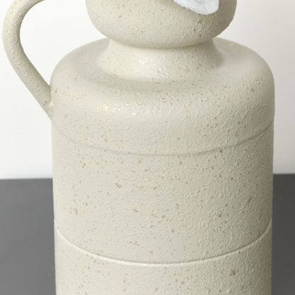 Medium Taupe Green & Gold Speckled Jug Vase - 26cm
