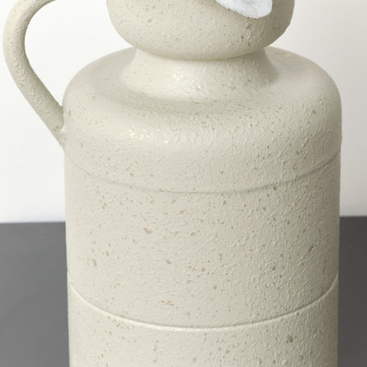  Medium Taupe Green & Gold Speckled Jug Vase - 26cm 