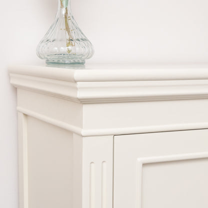 Slimline Two Door Shoe Cabinet With 3 Shelves - Daventry Ivory Range