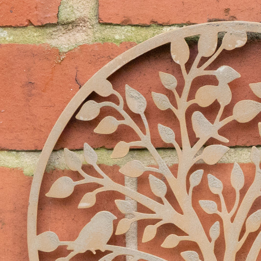  Textured Stone Tree Detail Garden Wall Art - 30cm 