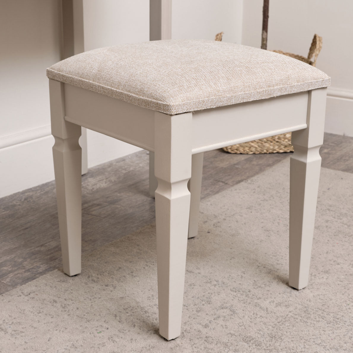 Grey Cushioned Dressing Table Stool - Daventry Taupe-Grey Range Windsor Browne Grey Cushioned Dressing Table Stool - Daventry Taupe-Grey Range Windsor Browne