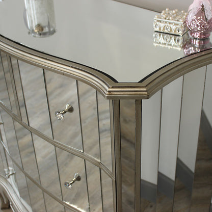 Mirrored 4 Drawer Chest of Drawers - Tiffany Range
