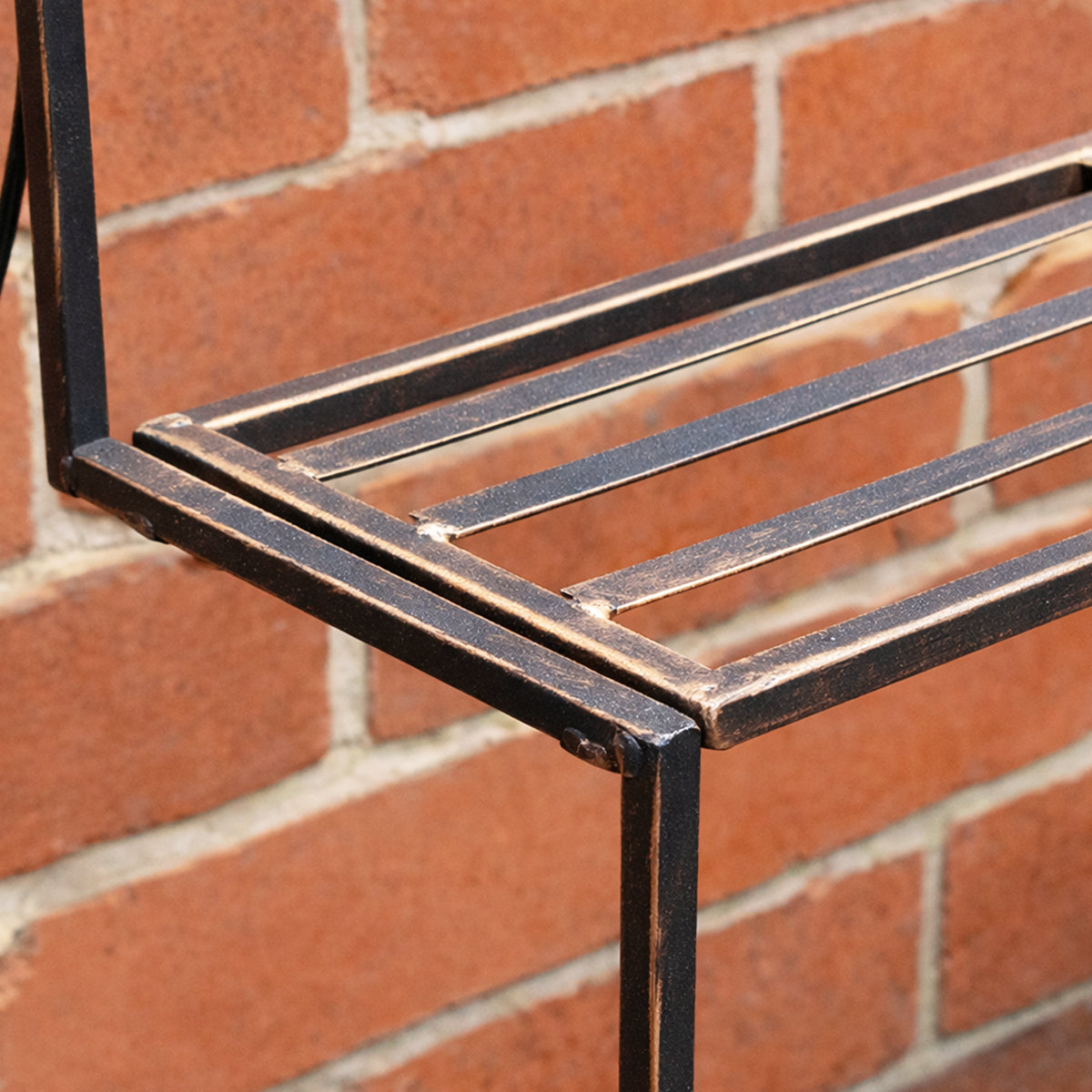 Black & Gold Metal Three Tier Plant Theatre Stand