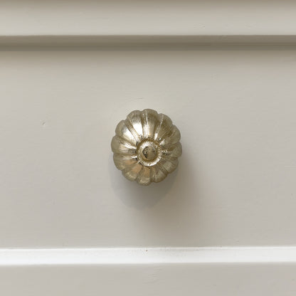 Antique Gold Round Scalloped Drawer Knob