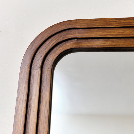  Dark Wood Arched Frame Wall Mirror 60cm x 140cm 