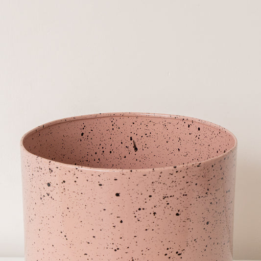  Large Pink Speckled Iron Planter Pot - 20cm x 20cm 