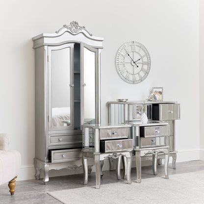 Mirrored Closet, Chest of Drawers & Pair of Bedsides - Tiffany Range