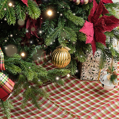 Set of 2 Gold Glitter Striped Reeded Hanging Bauble Decorations - 8cm