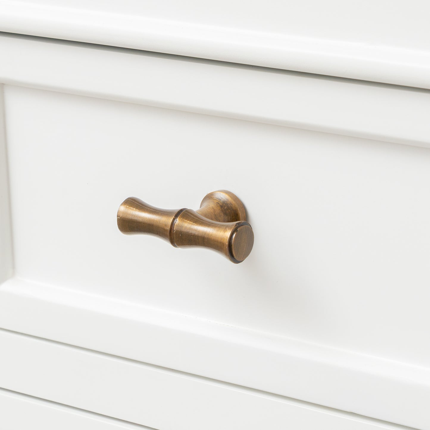 Set of 4 Antique Brass Bamboo Style T Shape Drawer Knobs