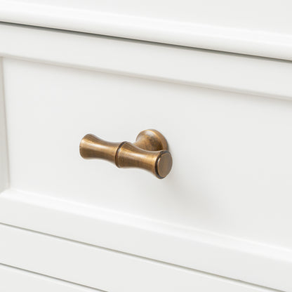 Set of 4 Antique Brass Bamboo Style T Shape Drawer Knobs