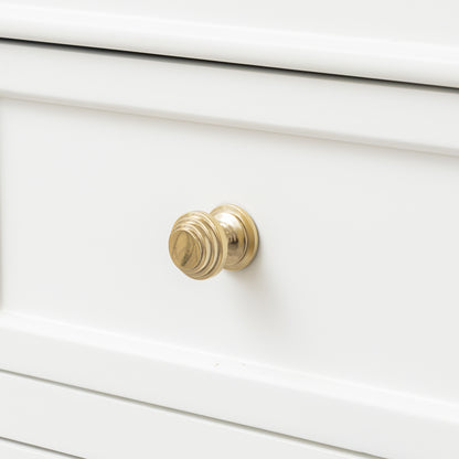 Set of 4 Shiny Gold Round Stepped Drawer Knobs