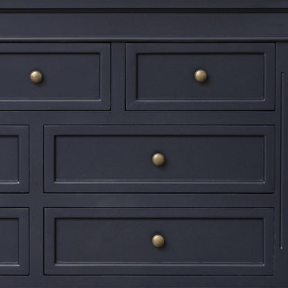 Large Navy Black 7 Drawer Chest of Drawers & Pair of Bedside Tables - Daventry Navy Black Range