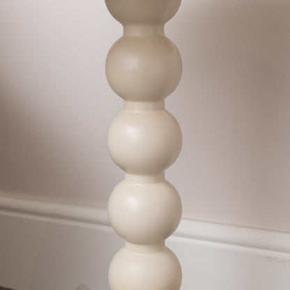 Taupe Painted Round Wooden Bobble Side Table - 45cm x 56.5cm