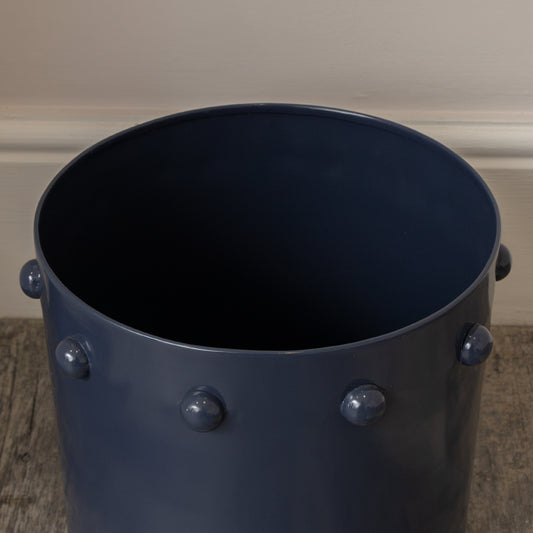  Large Navy Blue Bobbled Planter Pot - 28cm x 23.5cm 