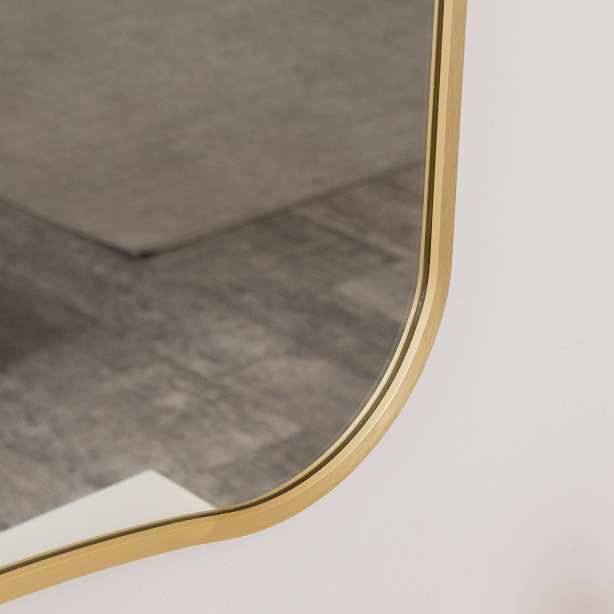 Gold Asymmetrical Metal Framed Wall Mirror - 54cm x 80cm