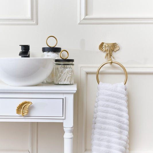  Metallic Gold Elephant Towel Ring 