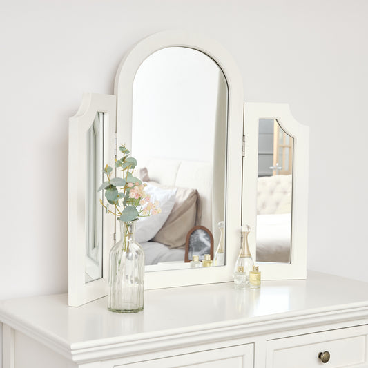  Ivory Arched Triple Dressing Table Mirror - Daventry Ivory Range 