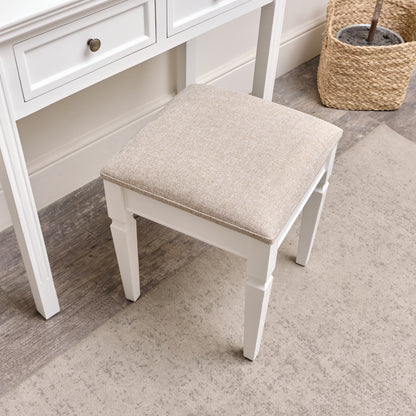 White Cushioned Dressing Table Stool White Cushioned Dressing Table Stool