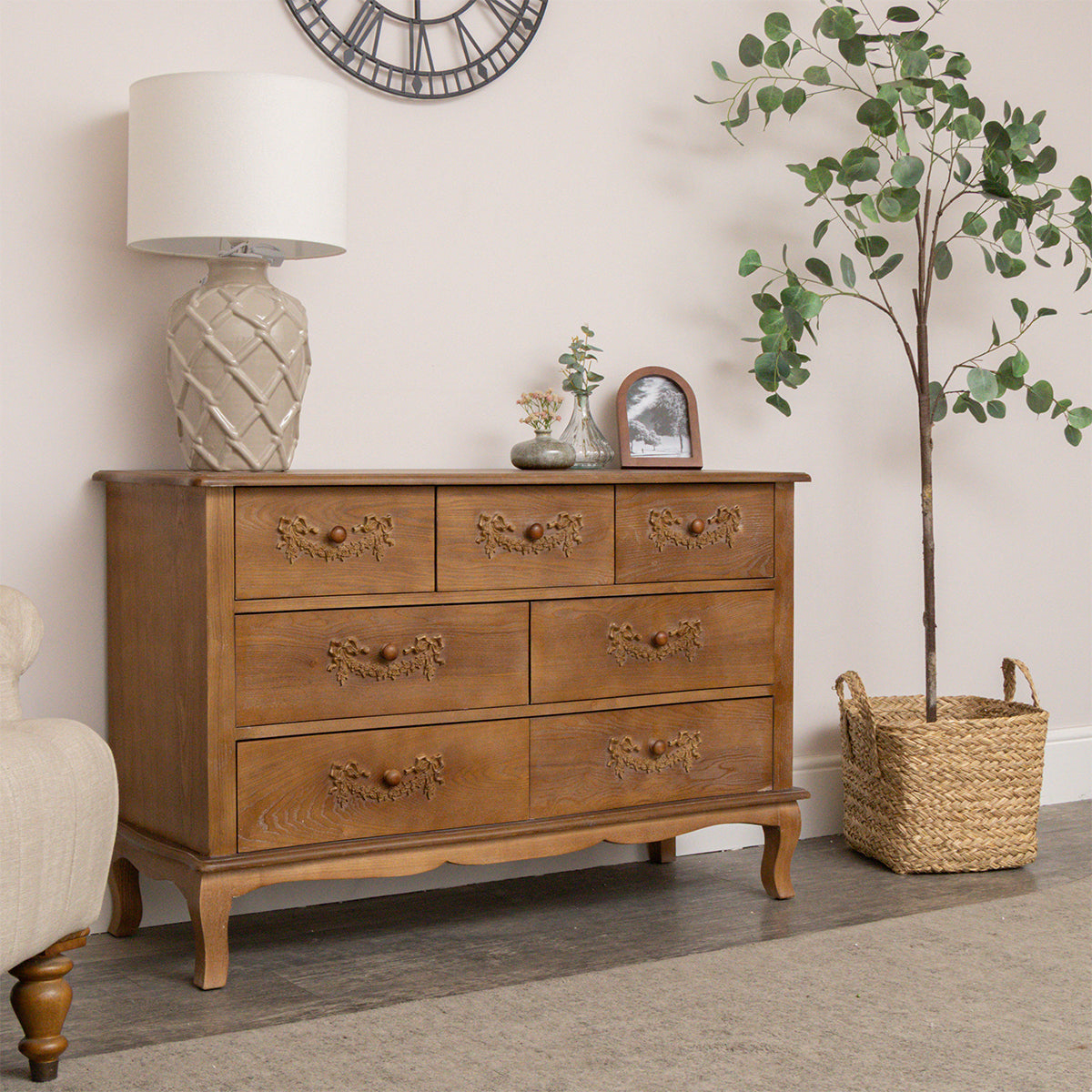Wooden 7 Drawer Chest of Drawers - Pays Du Bois Range