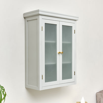 Grey Frosted Glass Fronted Wall Cabinet 75cm x 57cm