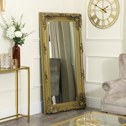 Large Ornate Gold Wall / Leaner Mirror - 78cm x 158cm