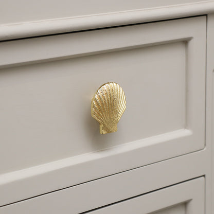 Gold Scallop Sea Shell Drawer Knob