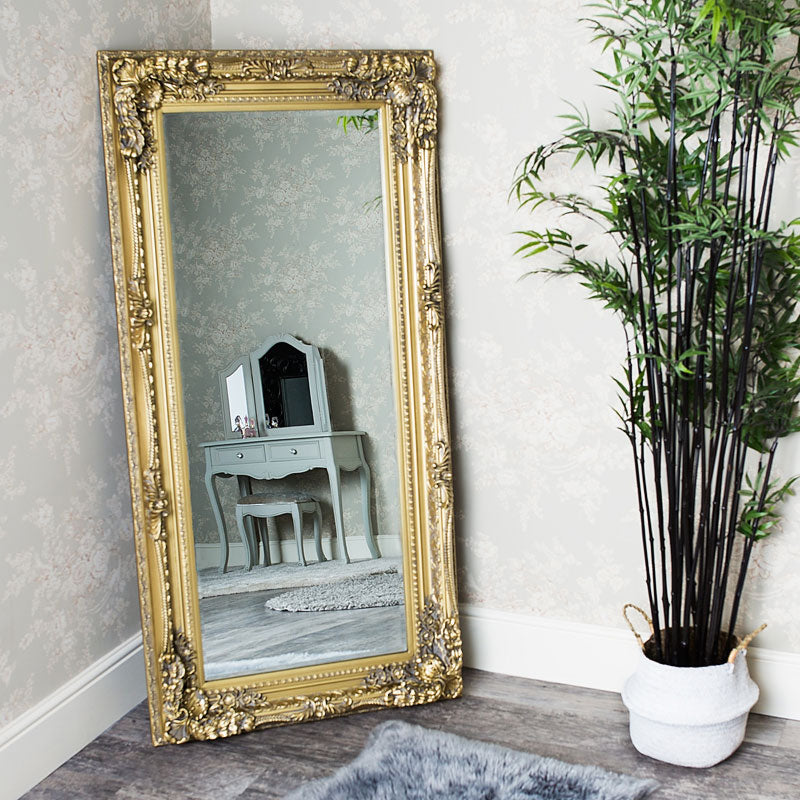 Large Ornate Gold Wall / Leaner Mirror - 78cm x 158cm