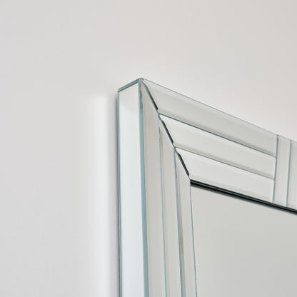 Large Frameless Bevelled Rectangular Wall Mirror 60cm x 90cm