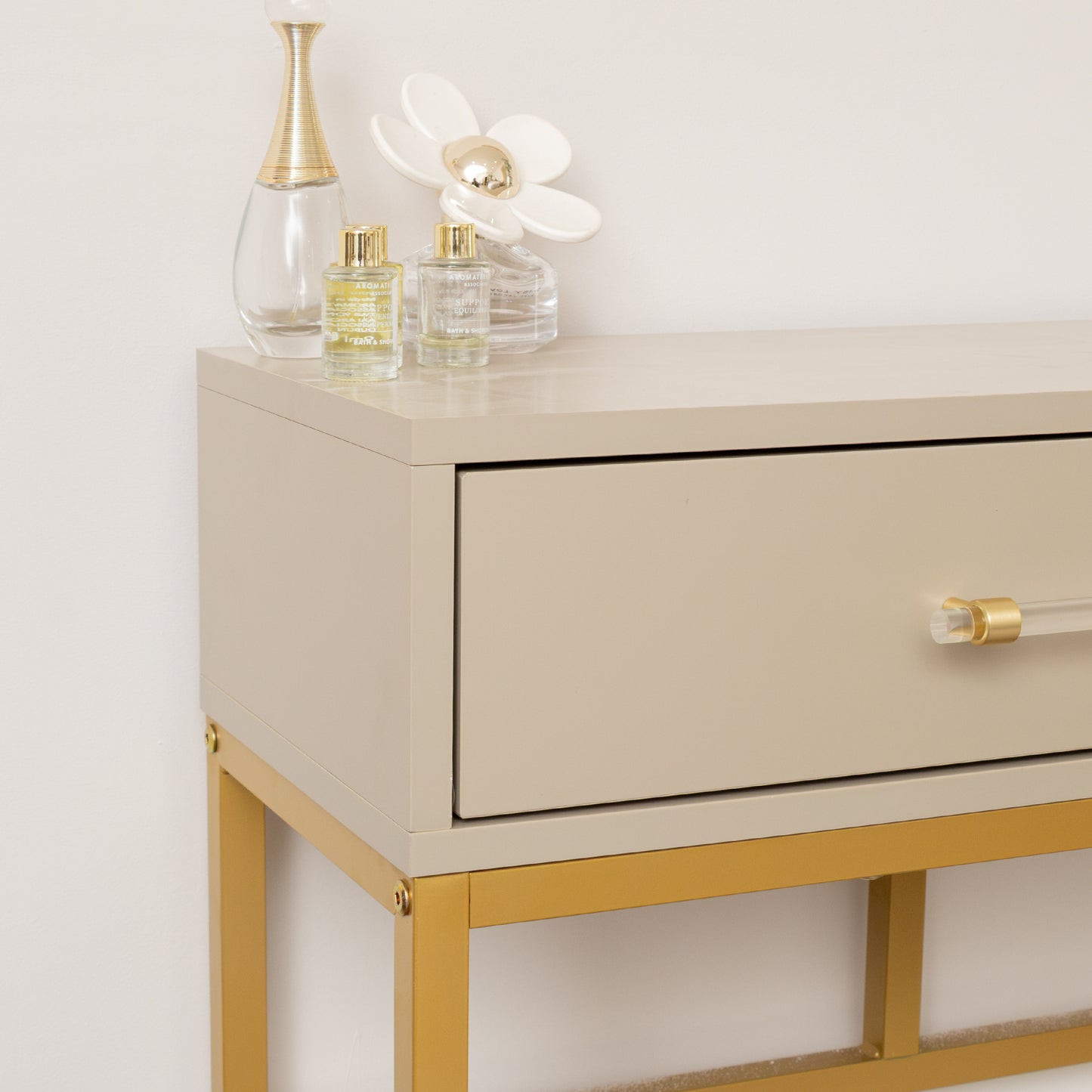 Large Two Drawer Console / Dressing Table - Liana Taupe Range