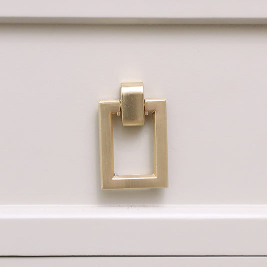  Brushed Gold Rectangle Drop Shape Pull Handle 