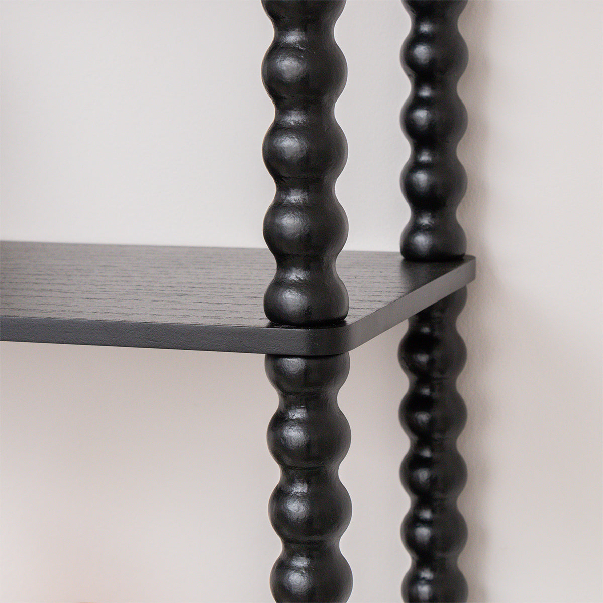 Black Wooden Bobble Framed 3 Tier Shelf