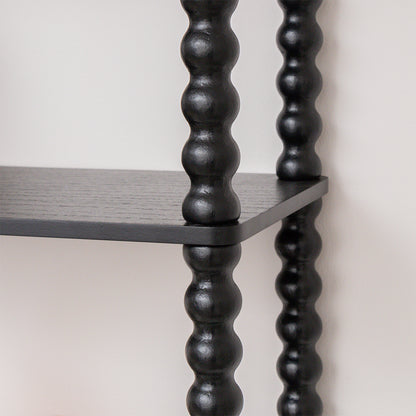 Black Wooden Bobble Framed 3 Tier Shelf
