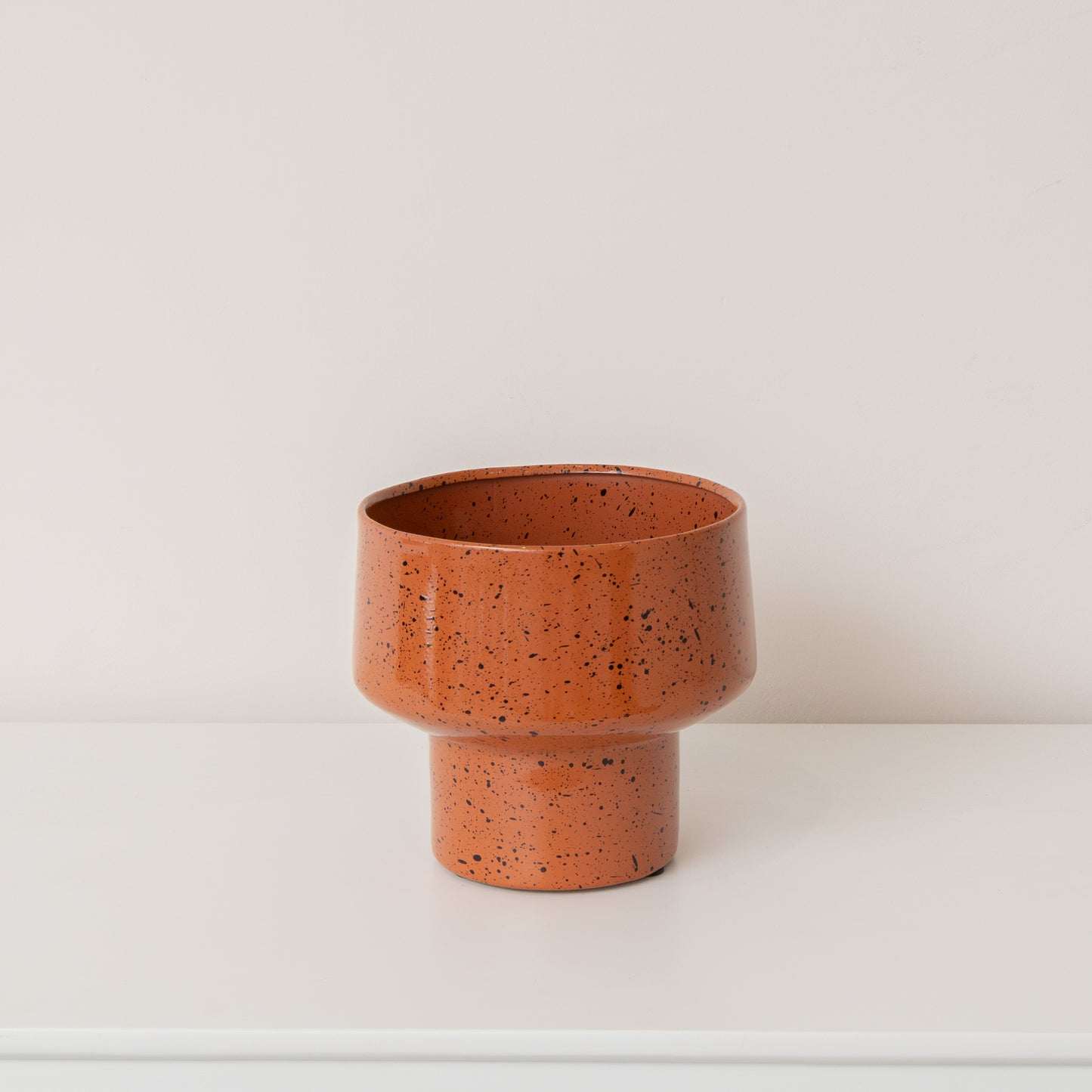 Medium Orange Rust Speckled Iron Planter Pot - 18cm x 16cm