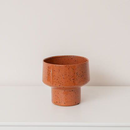 Medium Orange Rust Speckled Iron Planter Pot - 18cm x 16cm
