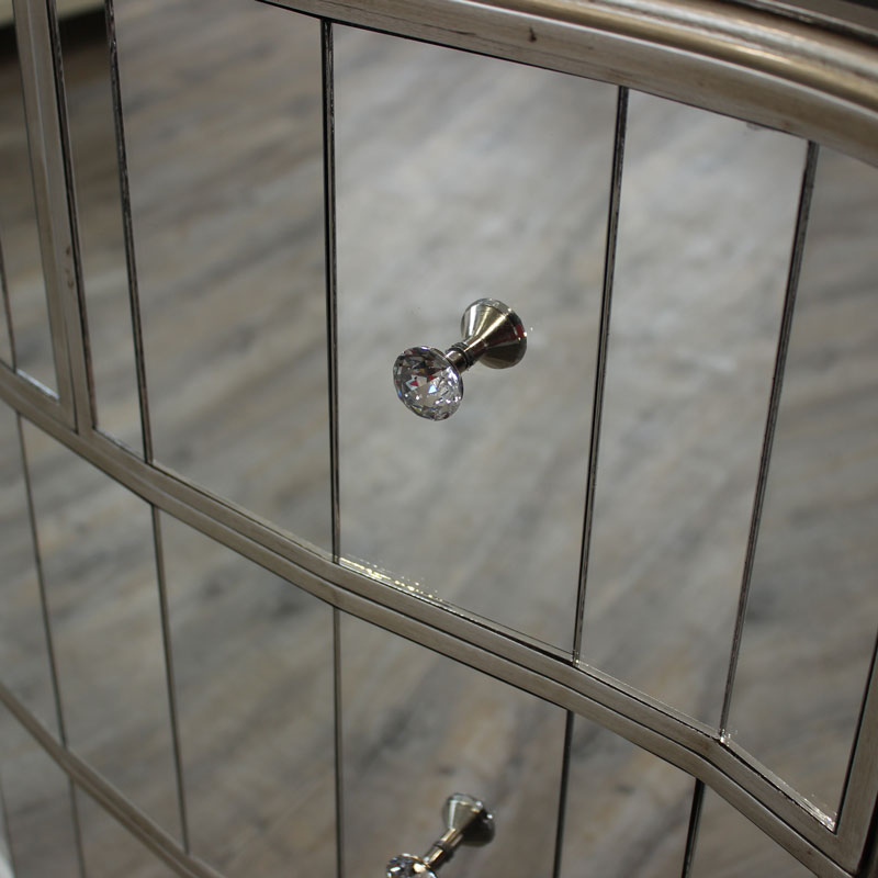 Mirrored 4 Drawer Chest of Drawers - Tiffany Range