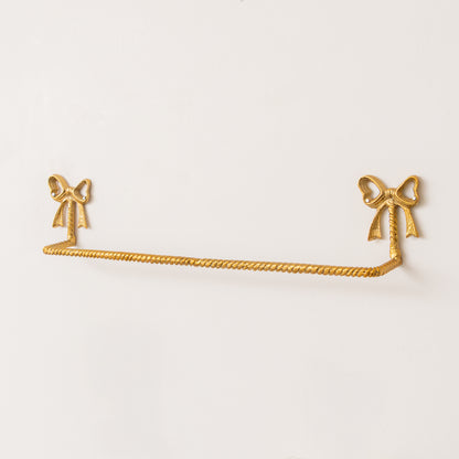 Metallic Gold Metal Bow Towel Rail