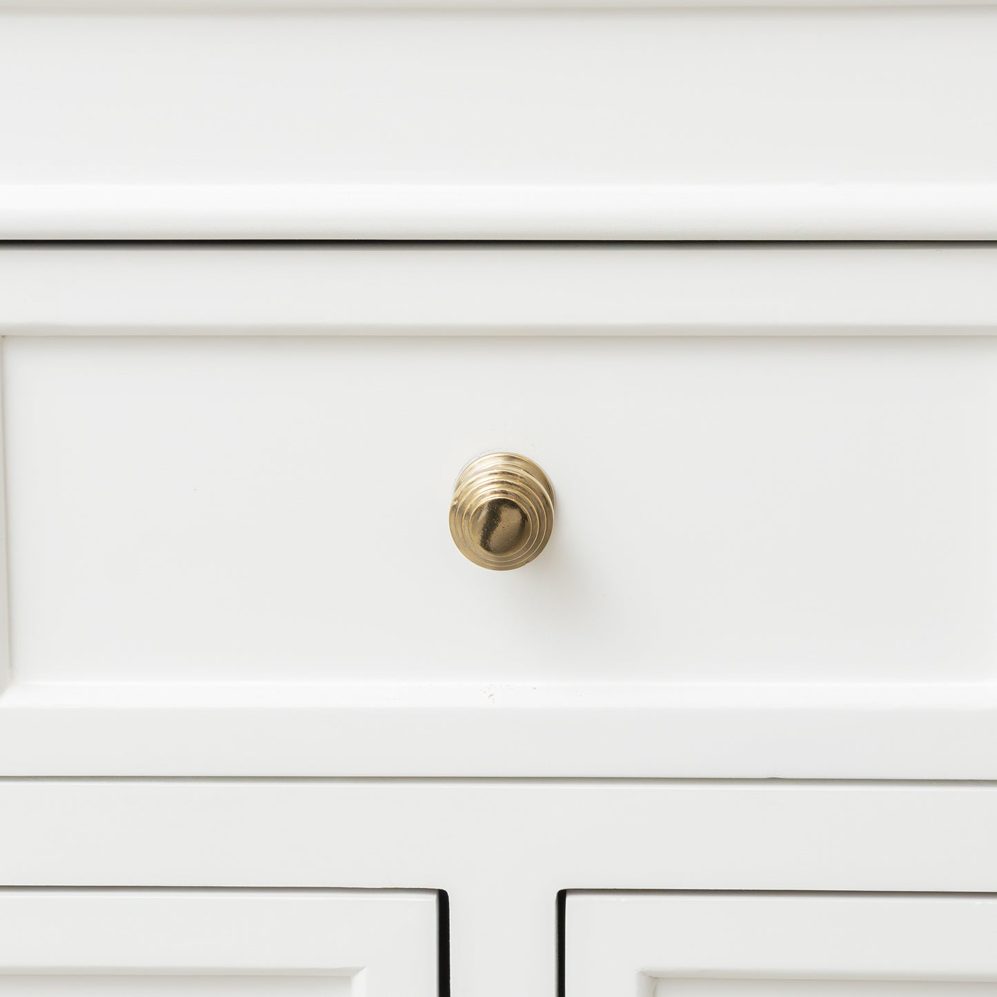 Set of 4 Shiny Gold Round Stepped Drawer Knobs