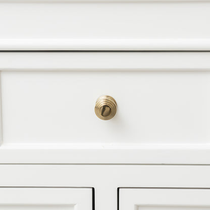 Set of 4 Shiny Gold Round Stepped Drawer Knobs