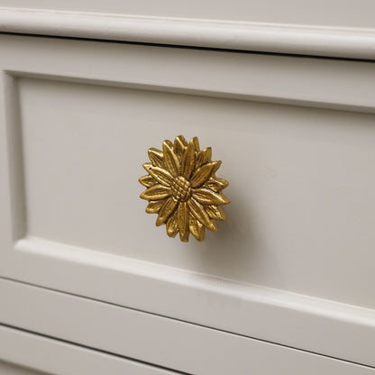 Large Gold Sunflower Drawer Knob