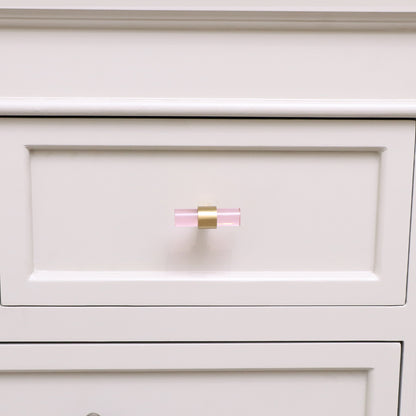 Gold & Pink Acrylic T-Bar Shaped Drawer Handle