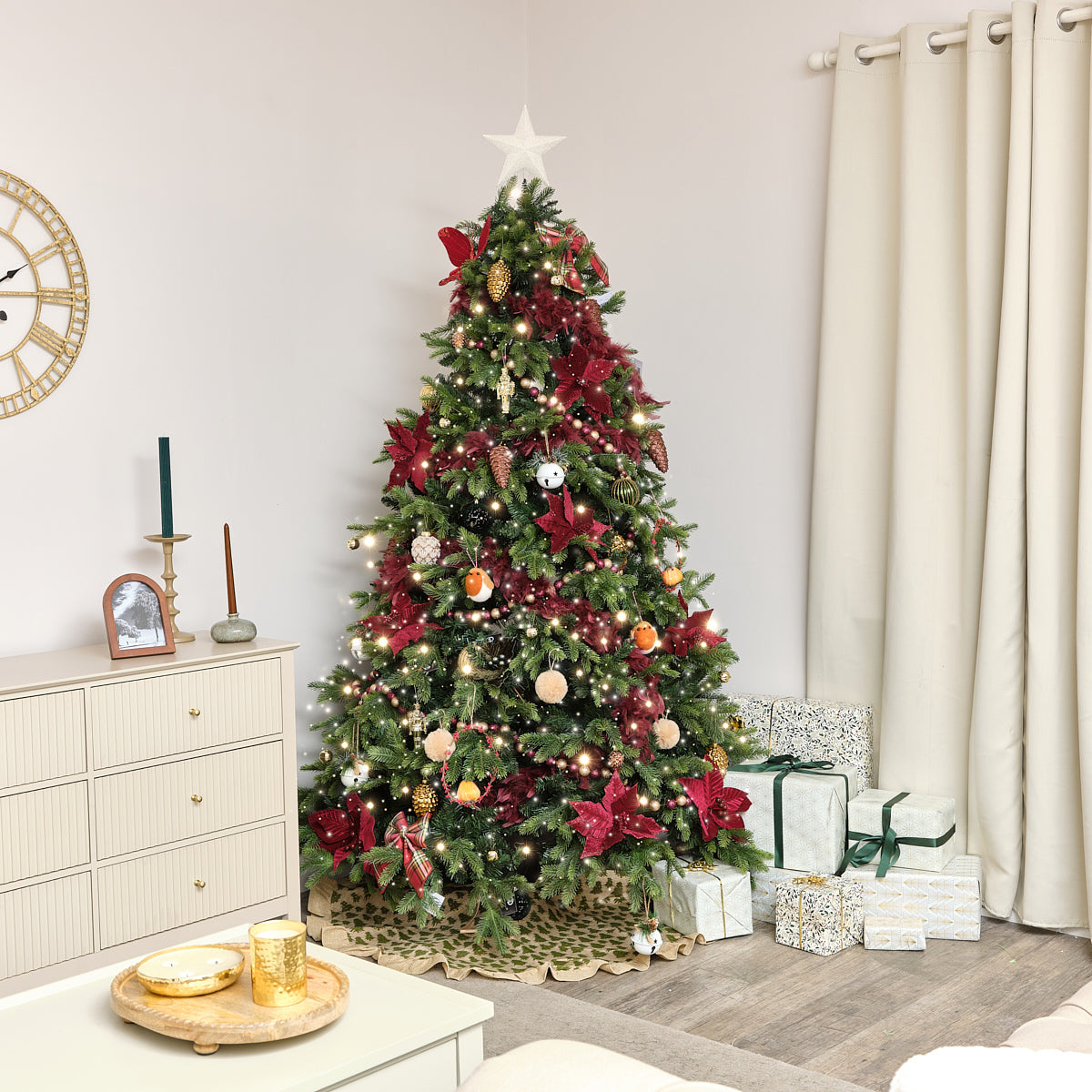 Set of 8 Gold Hanging Bell Christmas Decorations - 4cm