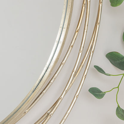 Large Round Champagne Swirl Mirror 92cm x 92cm