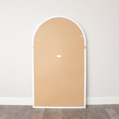 Extra Large White Arched Frame Leaner/Wall Mirror - 190cm x 110cm
