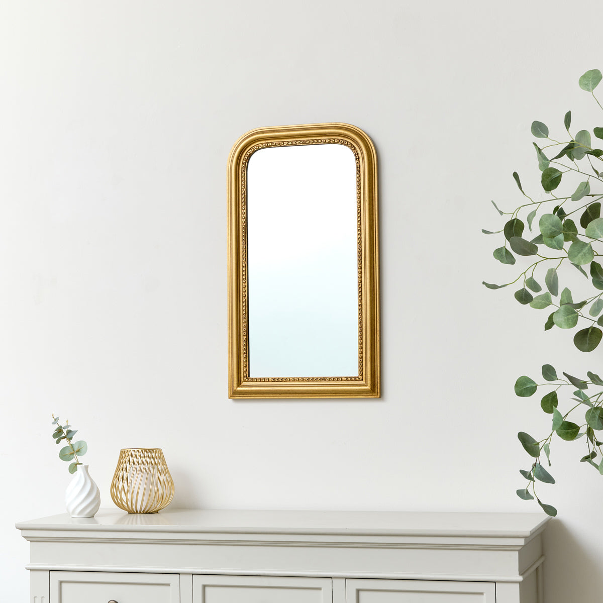Antique Gold Arch Wall Mirror 70cm x 40cm