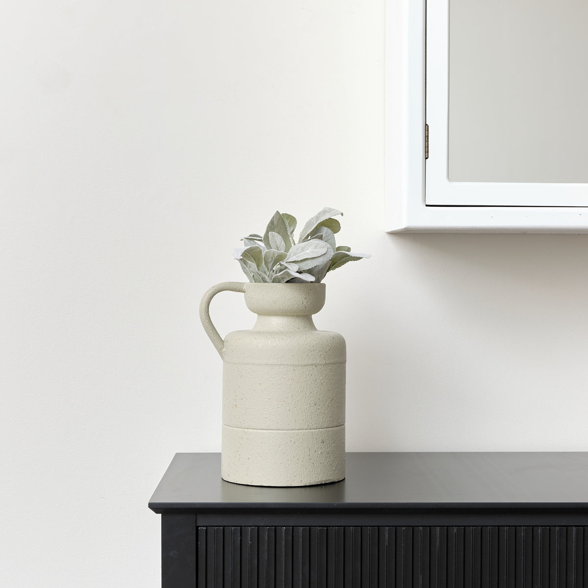 Medium Taupe Green & Gold Speckled Jug Vase - 26cm