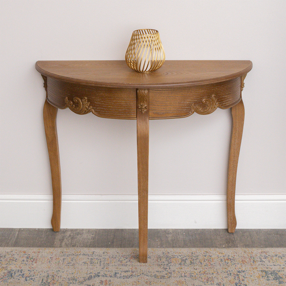 Wooden Half Moon Console Table - Pays Du Bois Range