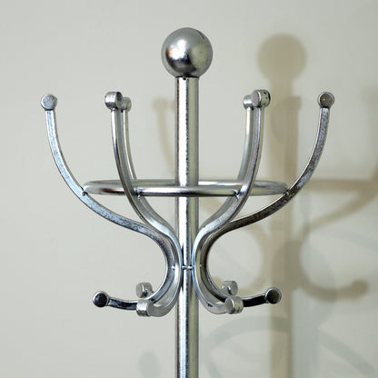 Silver Metal Coat & Hat Stand